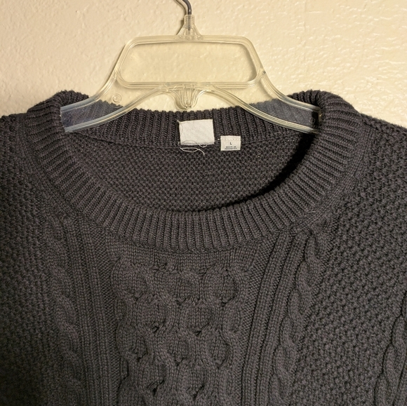 Gap Size Large  Women's Black Cable Knit Sweater Pre-owned - Picture 5 of 7